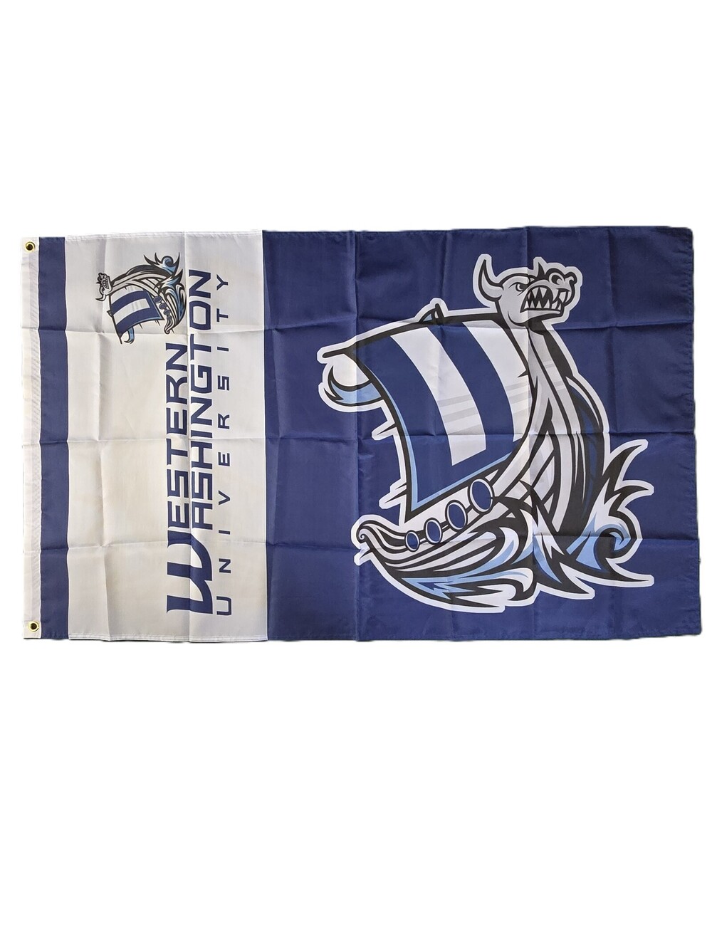 Western Washington University WWU Vikings 3x5 Flag Banner Blue White New